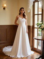 Stunning Sleeveless Princess Gown Elegant  Lace Applique Bridal Dress
