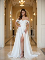 Stunning Princess Satin Gown Adjustable Lace Up Back - Image 2