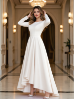 A-Line Princess Stretch Crepe Wedding Dress - Image 2