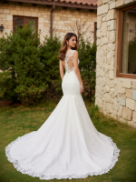 Sexy Trumpet Bridal Gown Romantic Lace Applique - Image 3